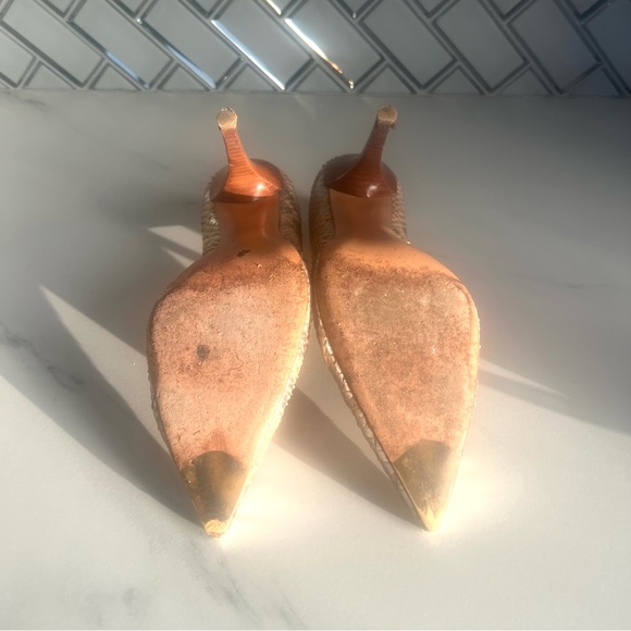 STUART WEITZMAN GOLD SILVER SNAKESKIN HEELS/ PUMPS  SIZE 7.5 M - Picture 8 of 16